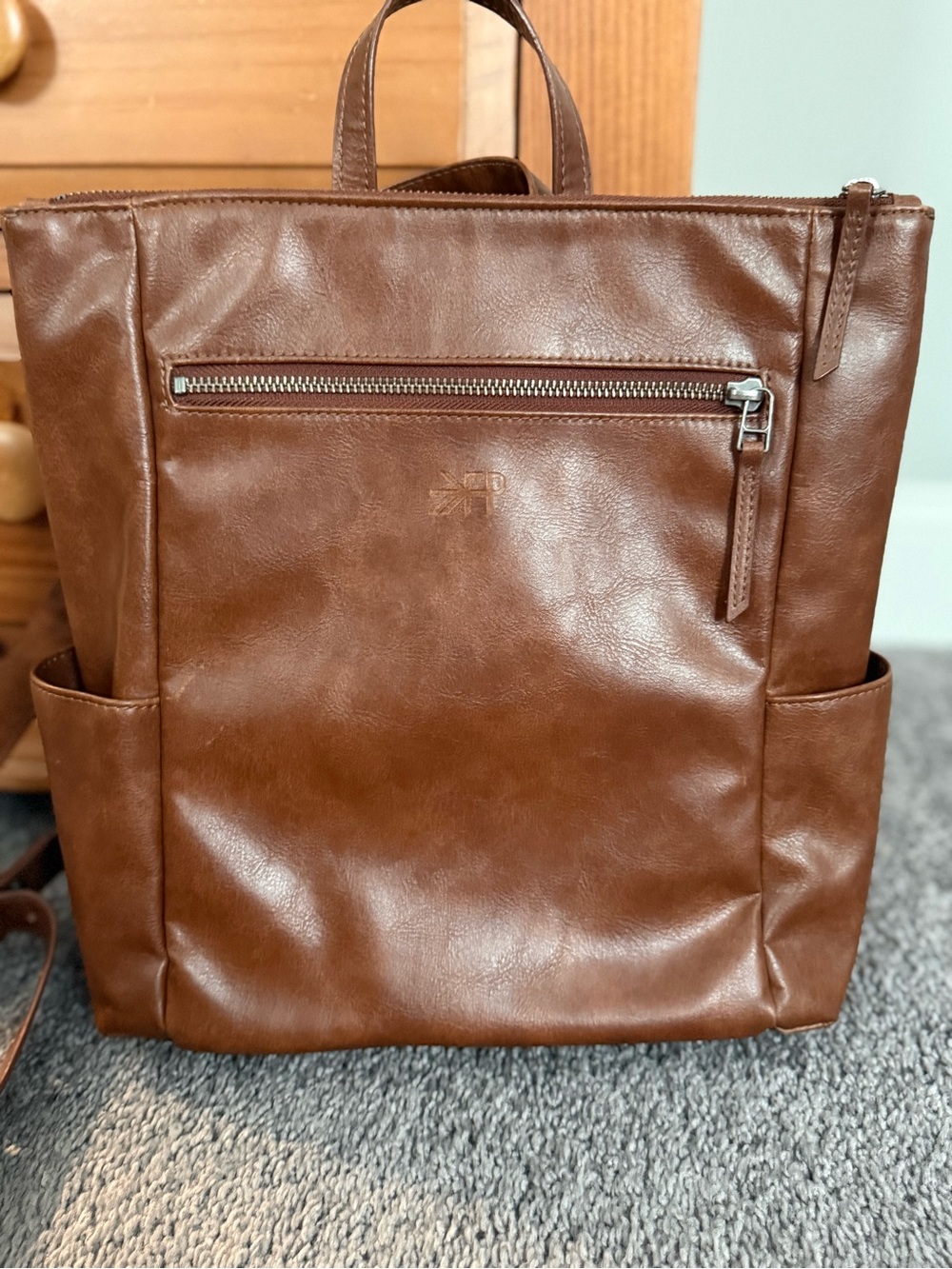 Brown Leather Backpack Tote - Classic Carry